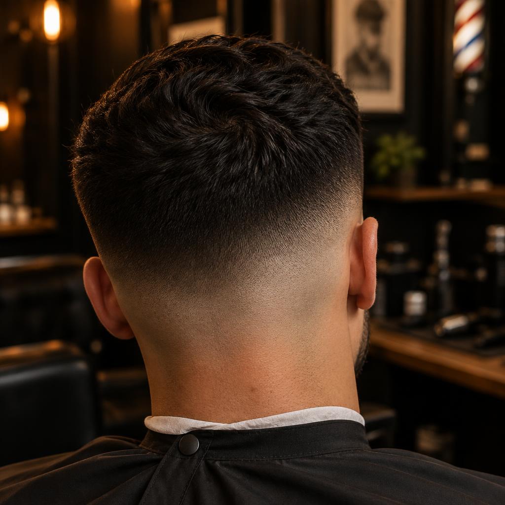 Close-up van een strakke skin fade