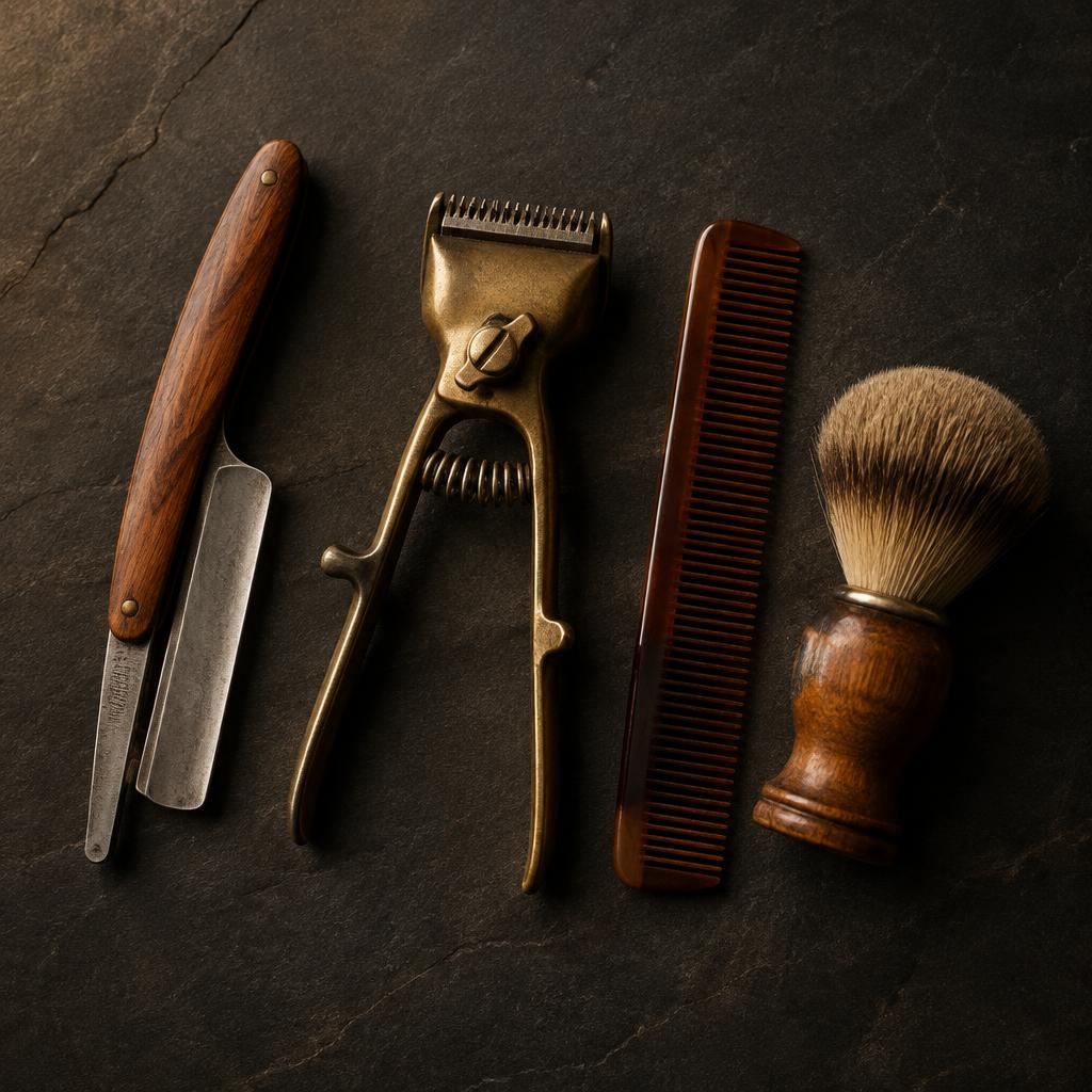 Vintage barbiersgereedschap